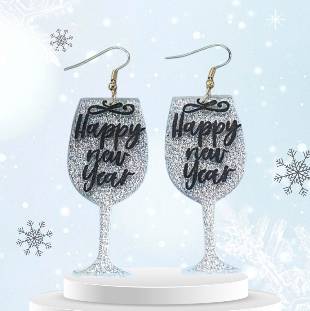 Cute Happy New Year earrings.